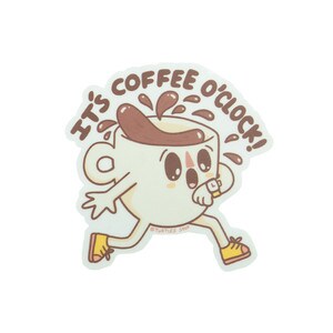 It's Coffee O'Clock Vinyl Sticker